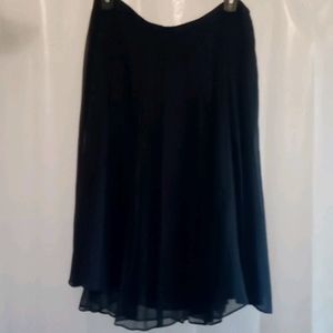 Alfani♠ Black 100% Silk Shell Sheer side zipper Lined Skirt S-6